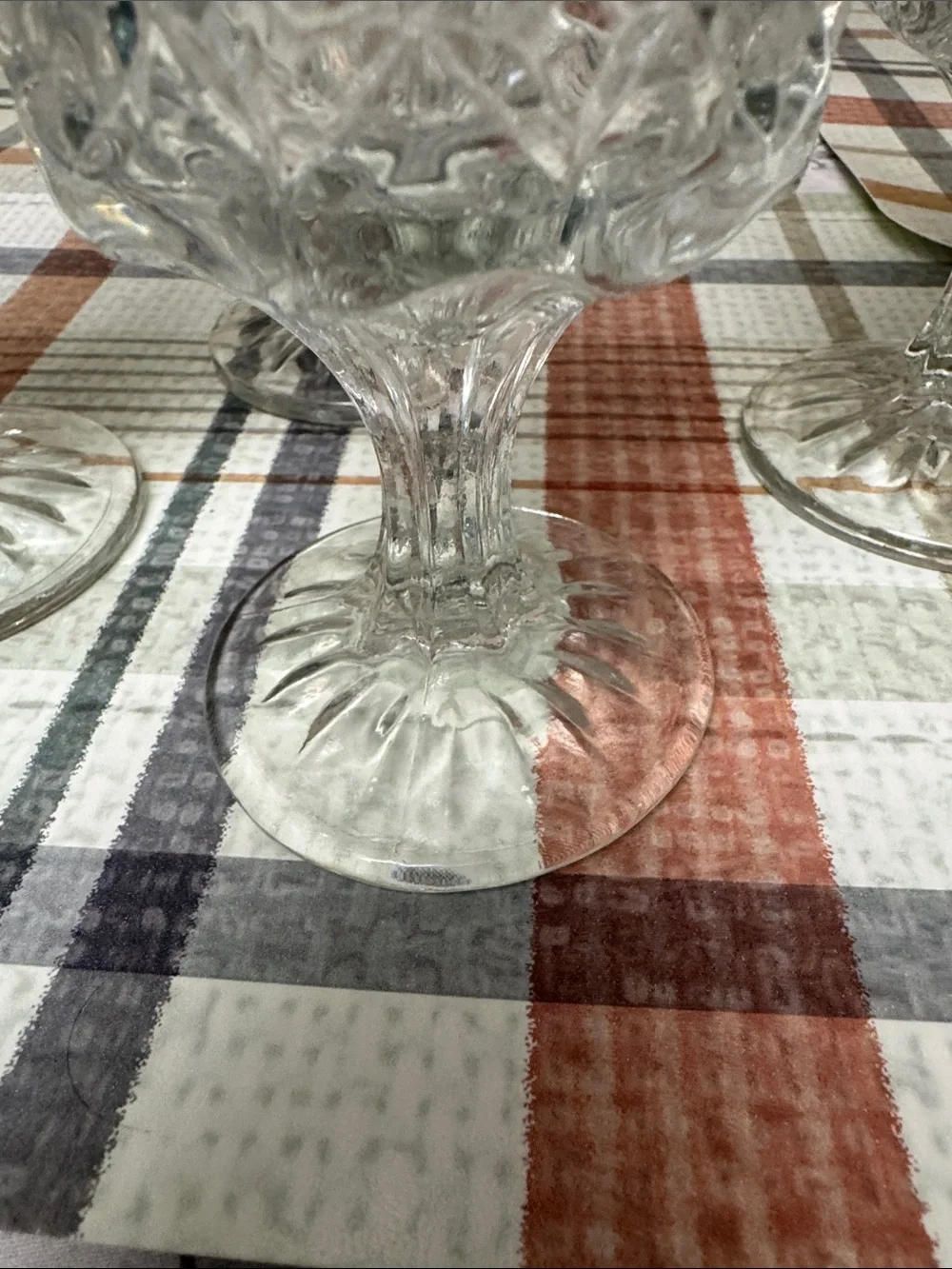 Anchor Hocking Clear Pressed Glass Wone/Water goblets  - Set of 4